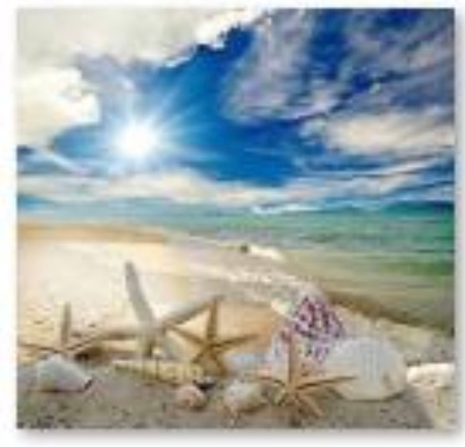 30 x 30 full round diamond painting - beach scene