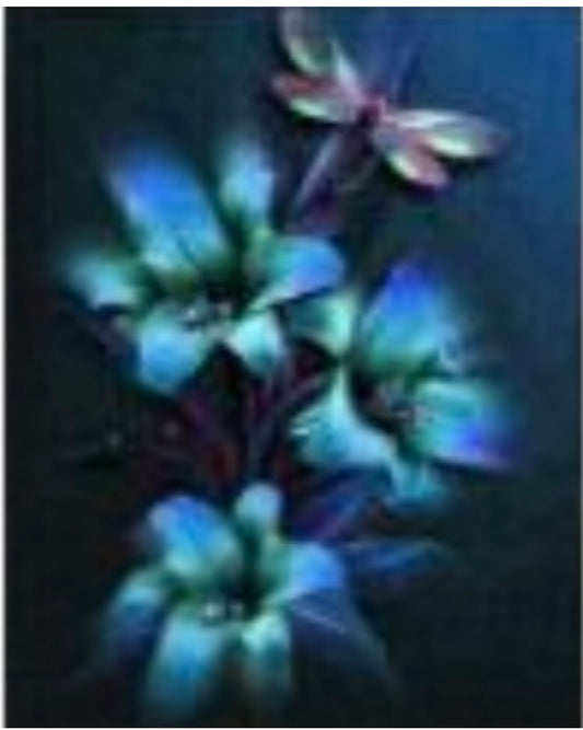 25 x 30 full round diamond painting - blue dragonfly