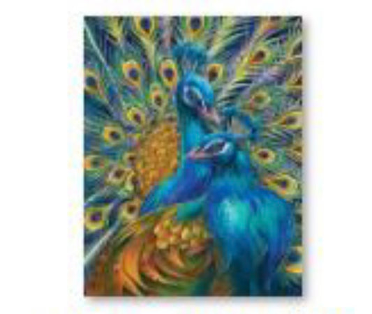 30 x 40 round diamond painting - peacocks