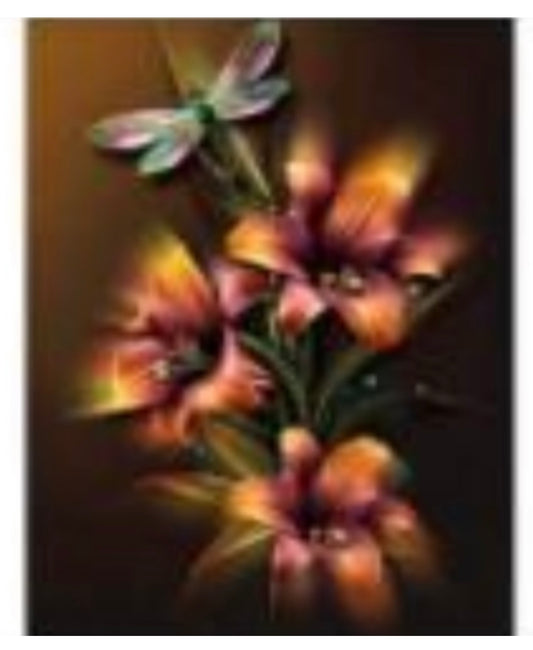 30 x 40 full round diamond painting peach dragonfly