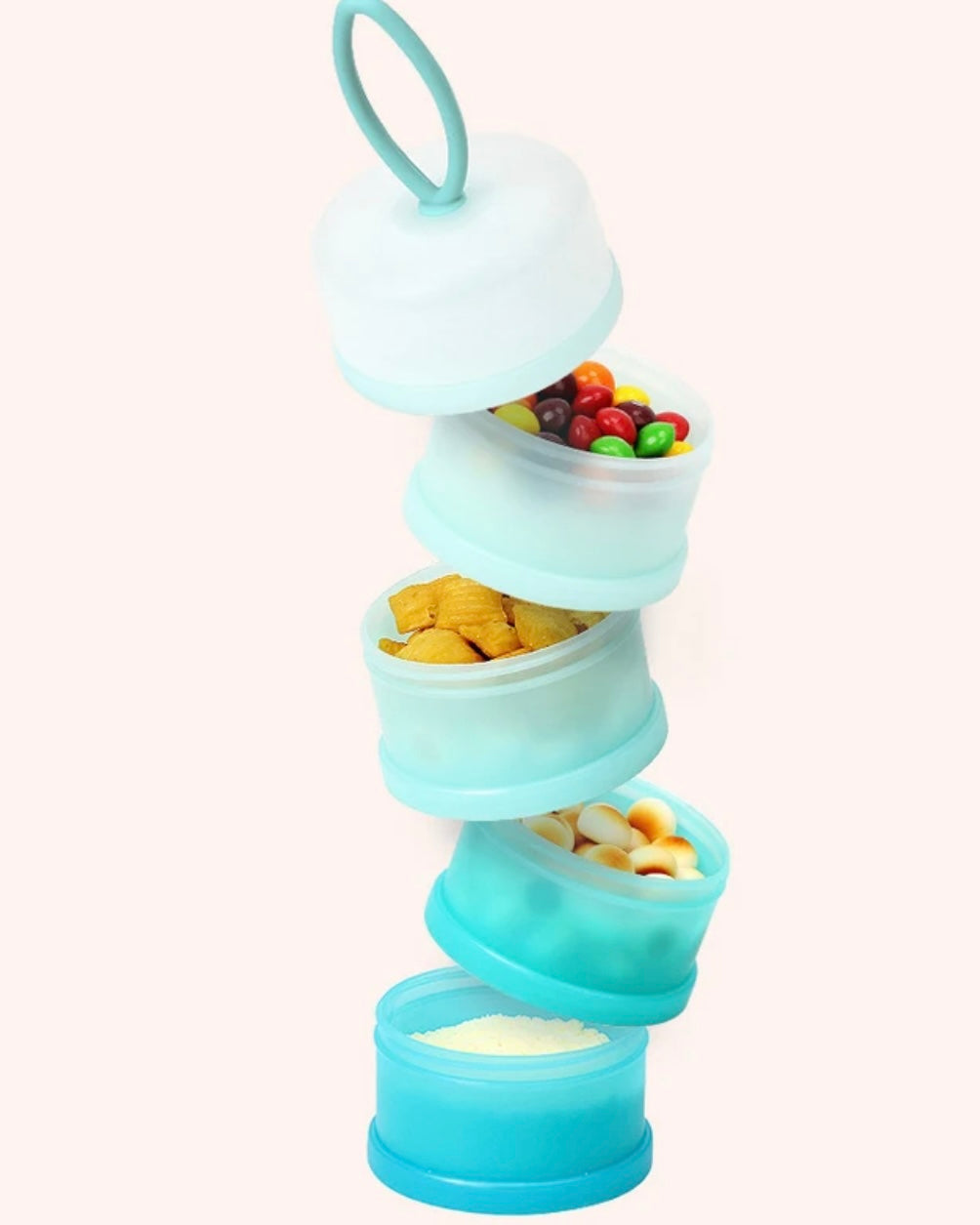 Formula and snack container peach/grey