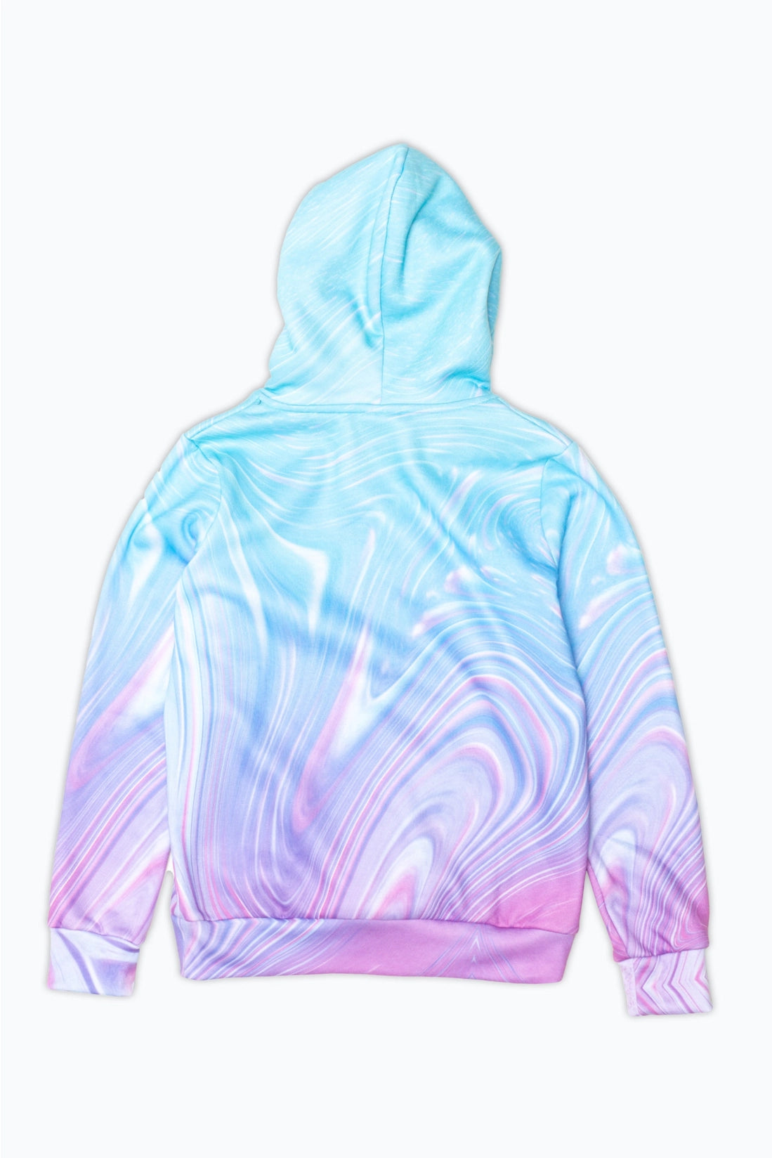 Hype Girls Teal Purple Marble Script Hoodie