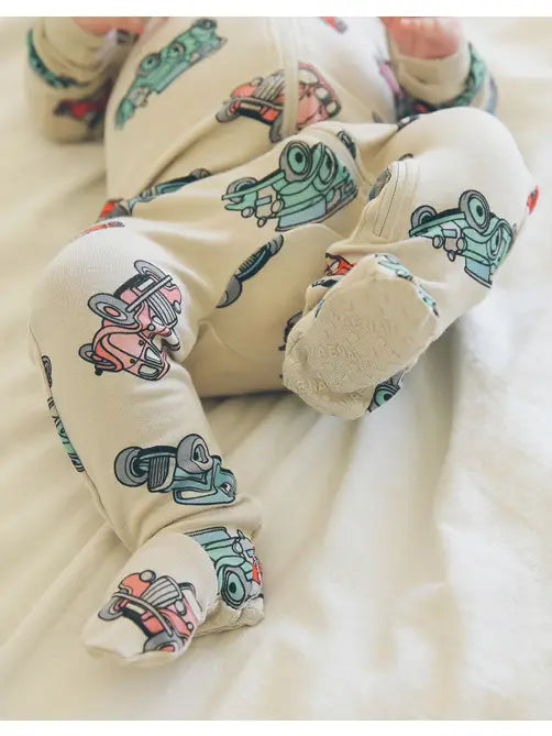 Retro Car Baby Footie