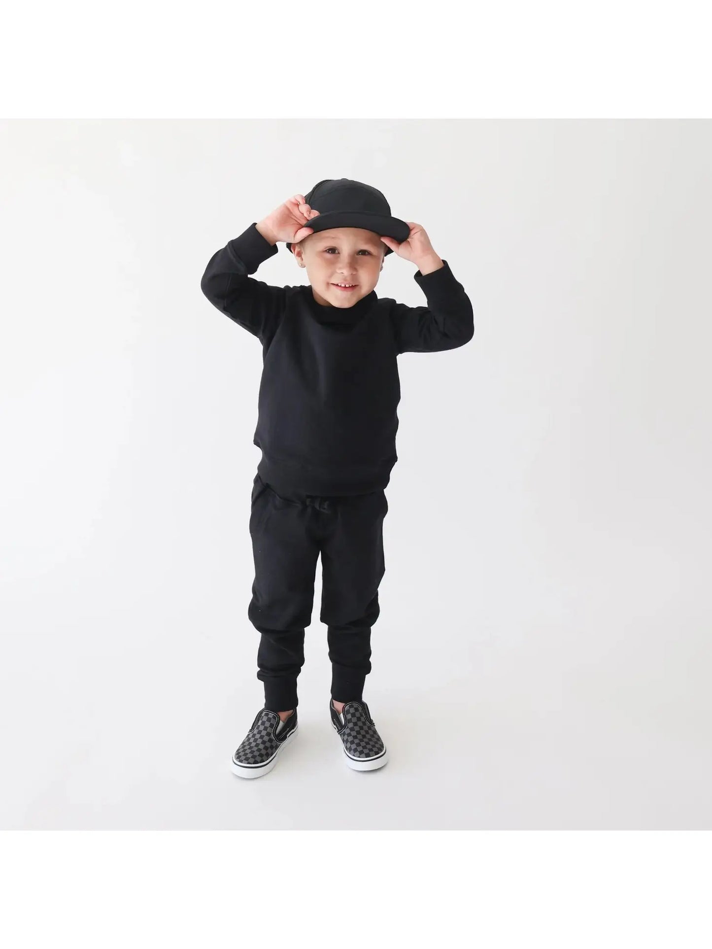 Lola & Taylor - Unisex Crew Neck Raglan Sweatshirt Jet Black