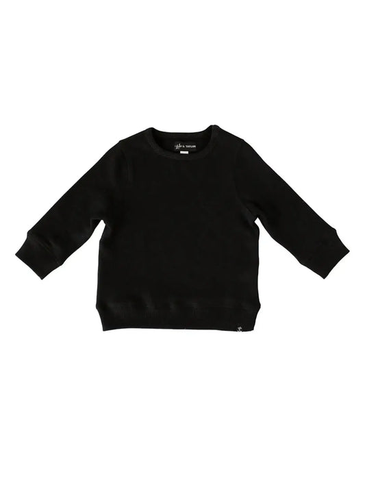 Lola & Taylor - Unisex Crew Neck Raglan Sweatshirt Jet Black