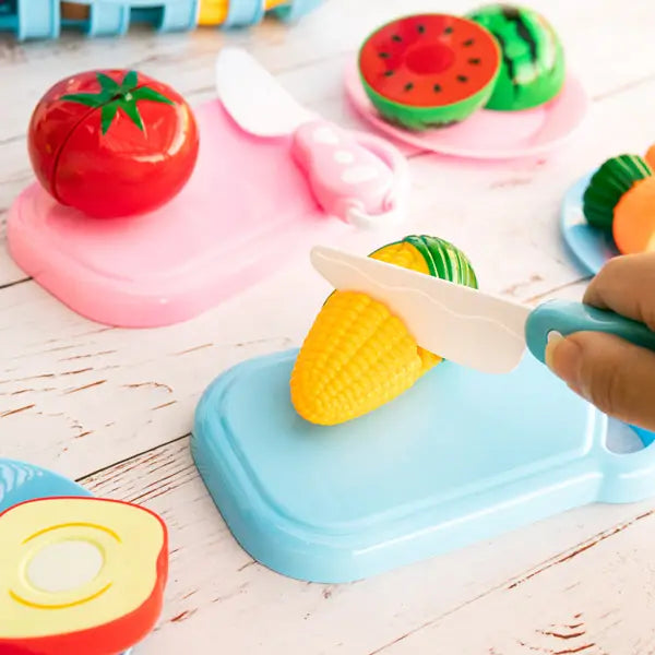30 Pcs Play Food For Kids Kitchen Pretend Cutting Food Toys
