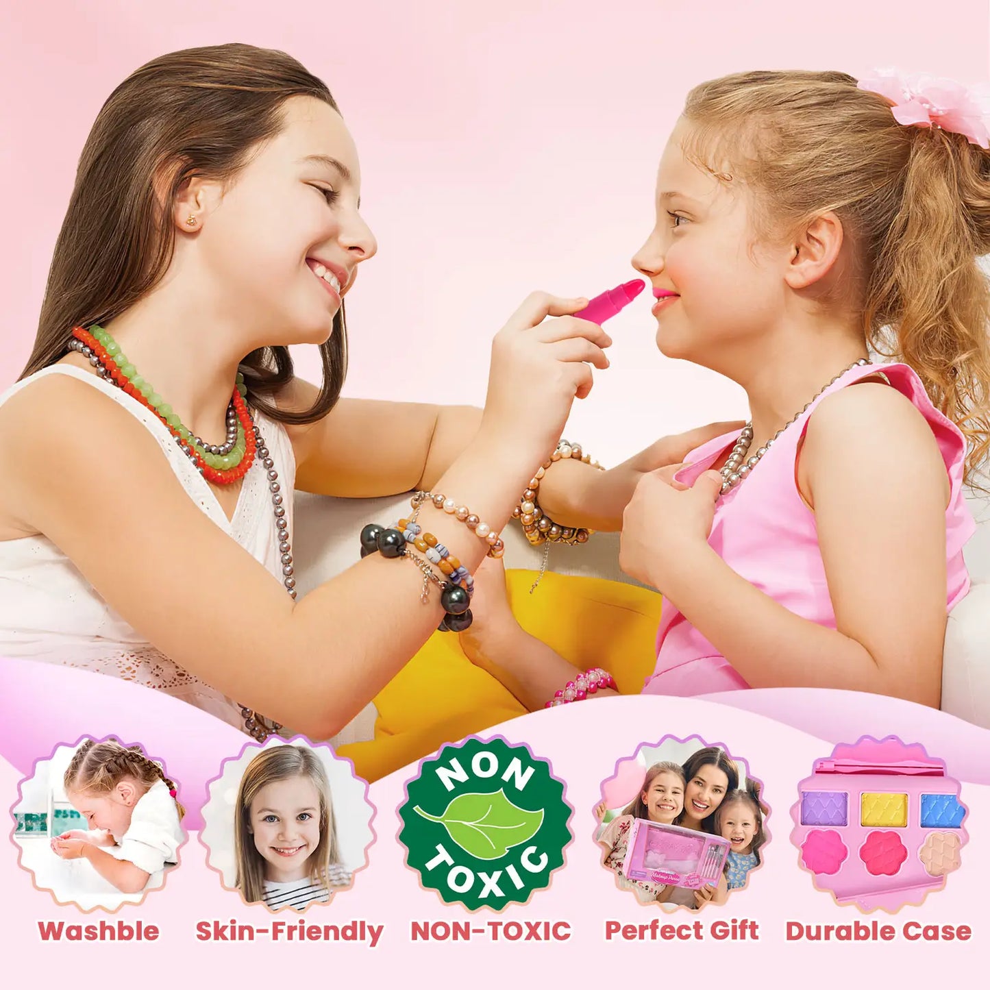 Kids' 33-Pc Washable Makeup Kit - Pretend Play Set