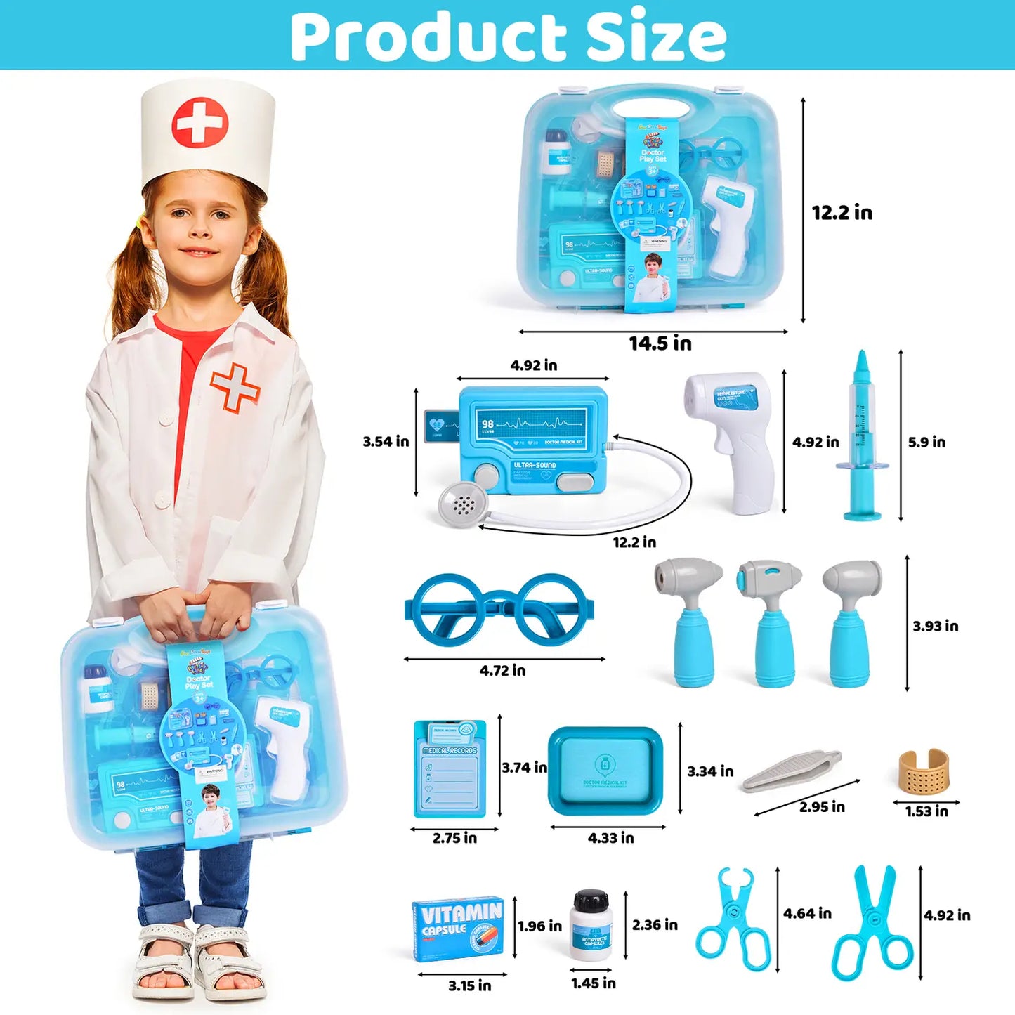 Pretend Play Doctor Kit, 17 Pcs