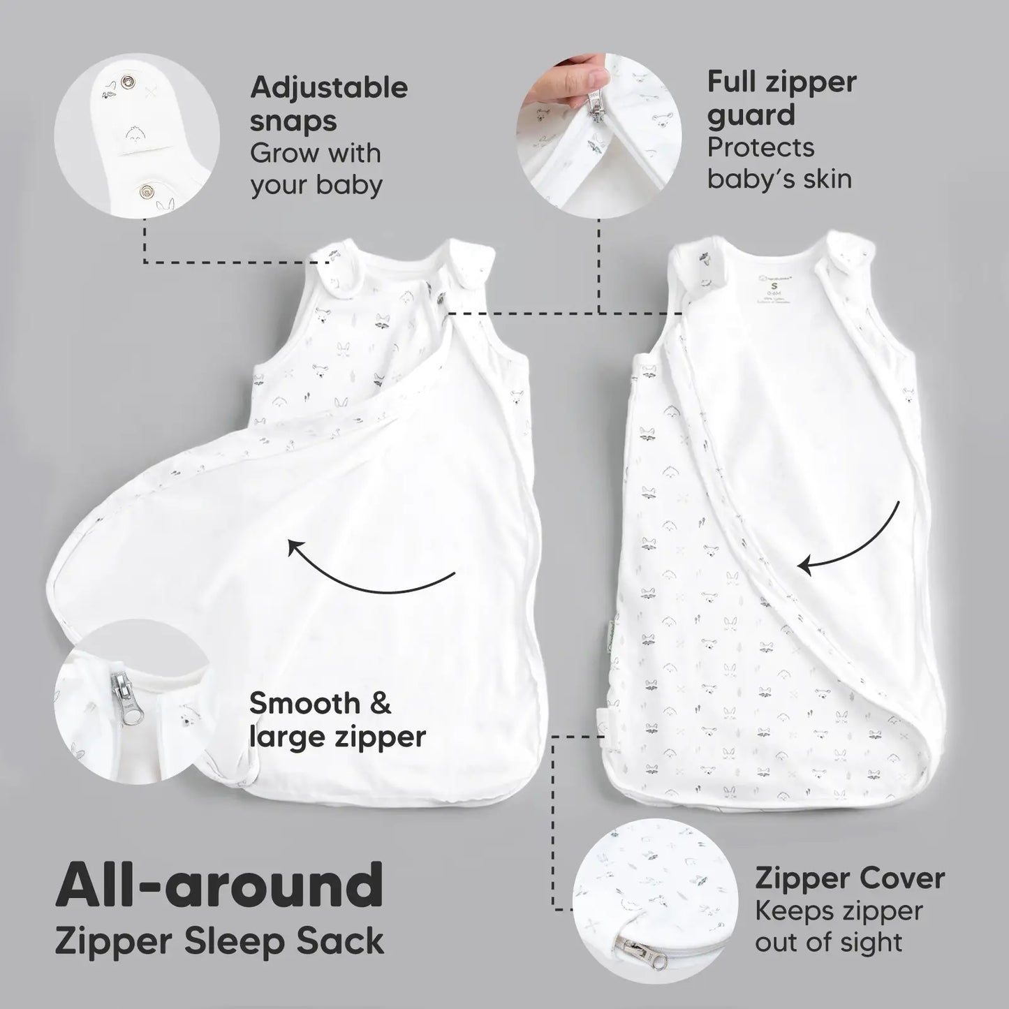 KeaBabies Sooth Sleep Sack (Keastory, Small 0-6M)