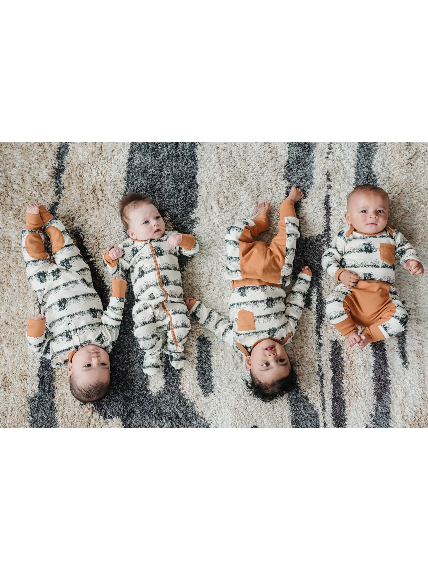 Western Highland Cow Organic Baby Playsuit Romper