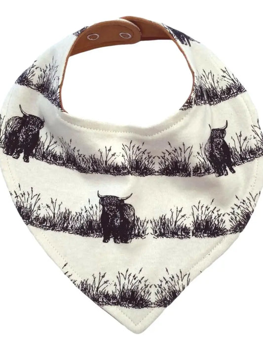 Western Highland Cow Organic Baby Bandana Bib