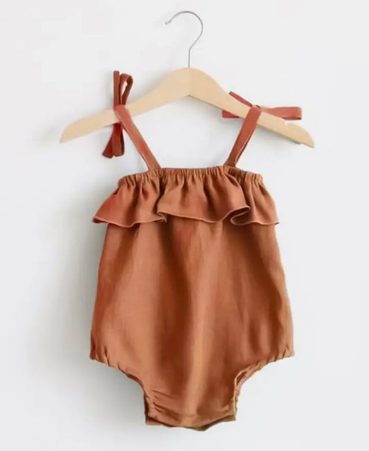 Ruffled Cotton Romper