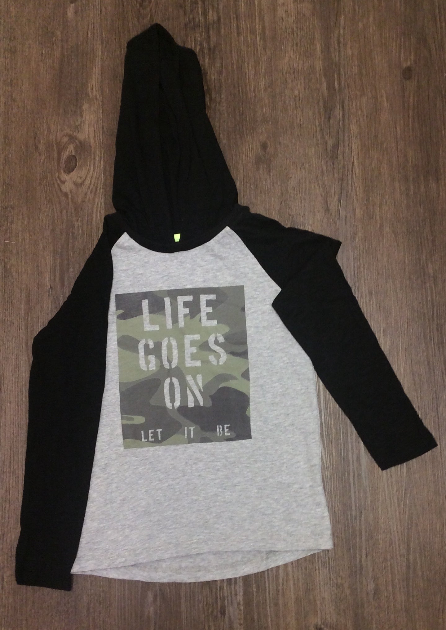 Offset grey black hooded t-shirt boys