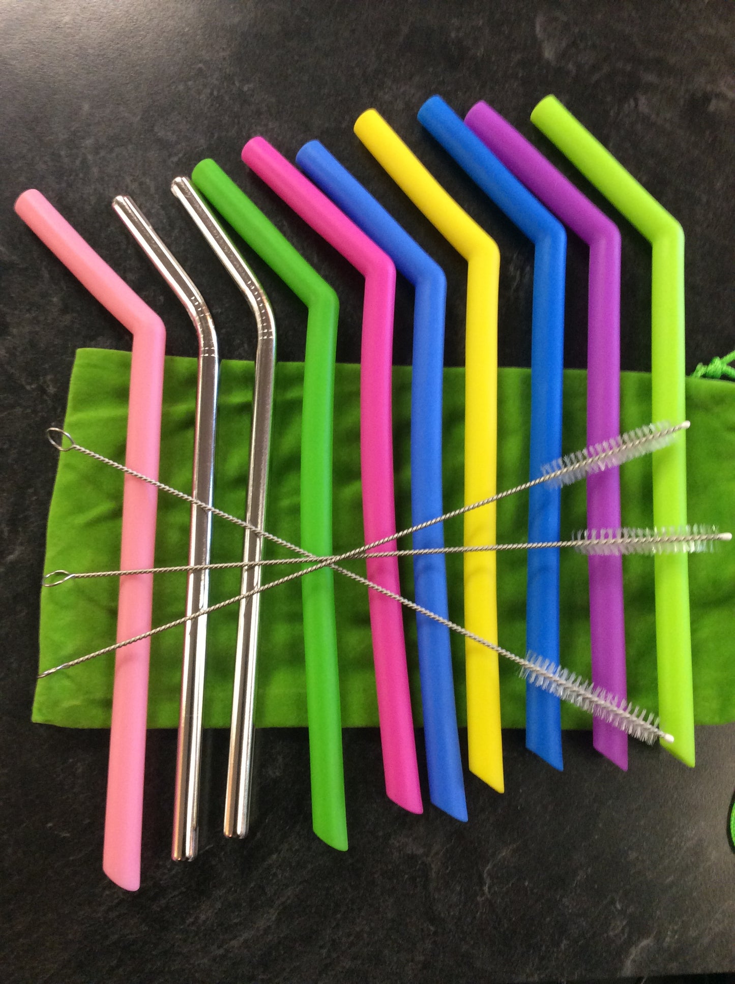 Silicone straw set