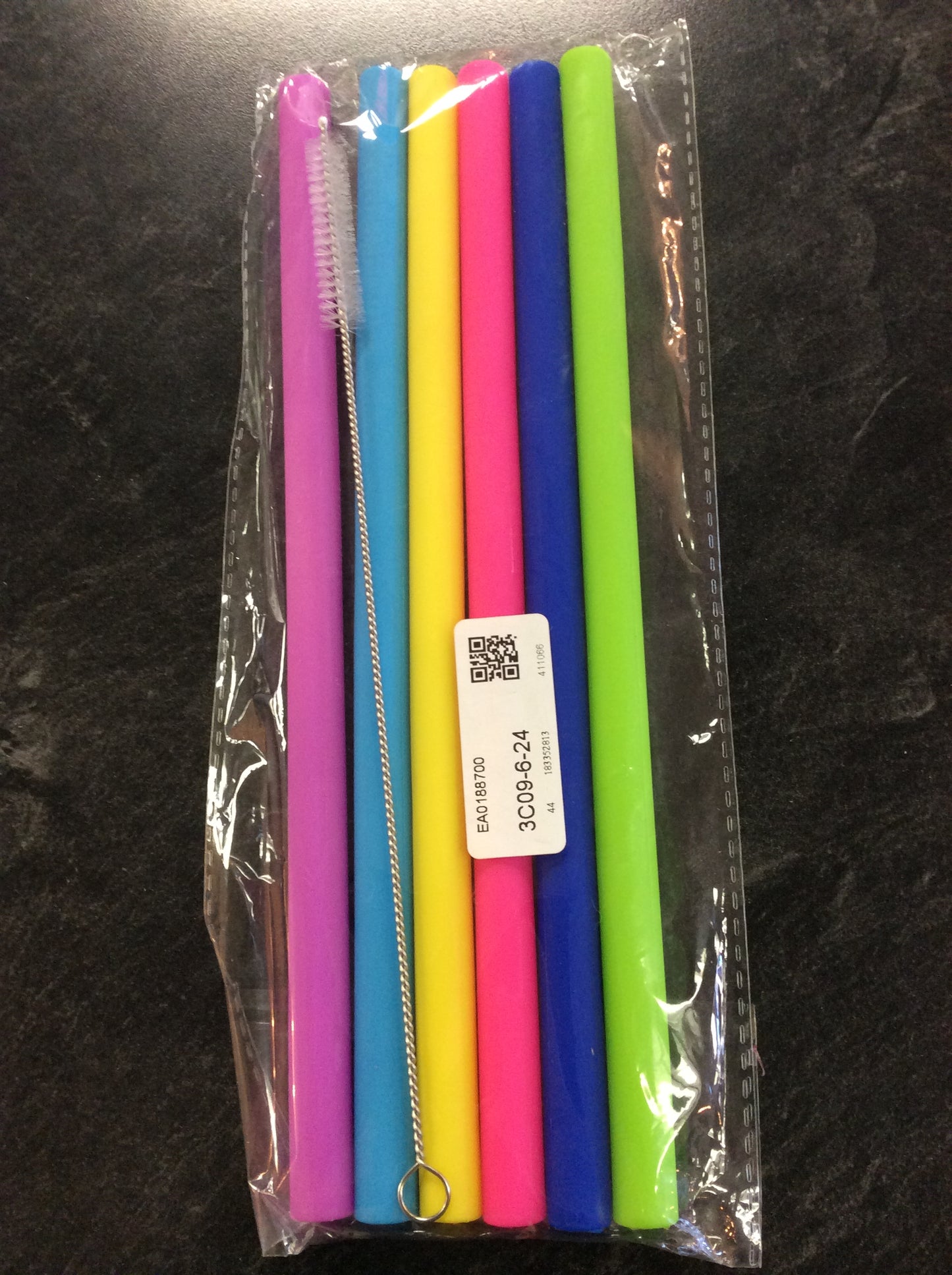 Silicone straight straw set