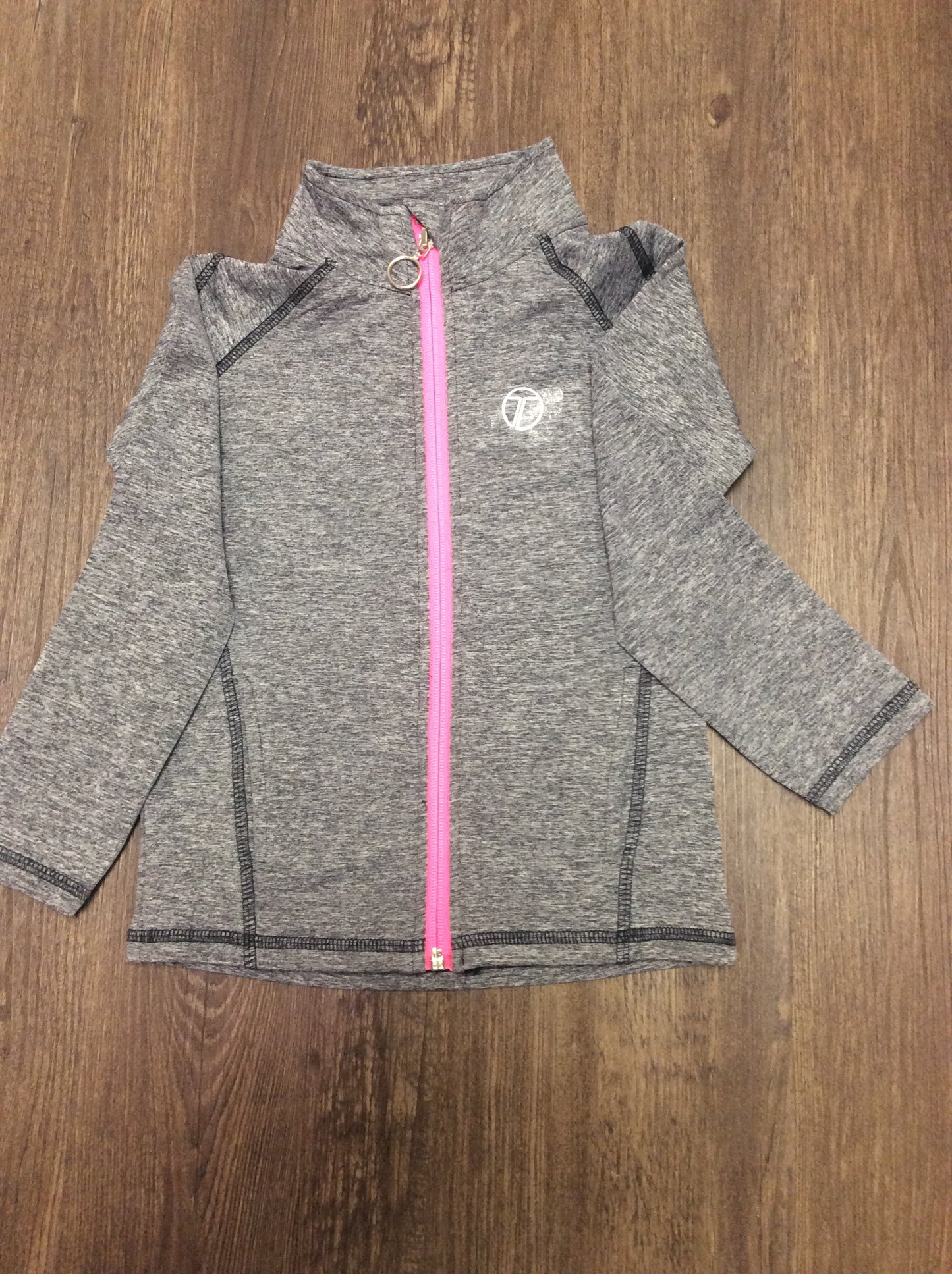 Offset grey full zip yoga jacket girls
