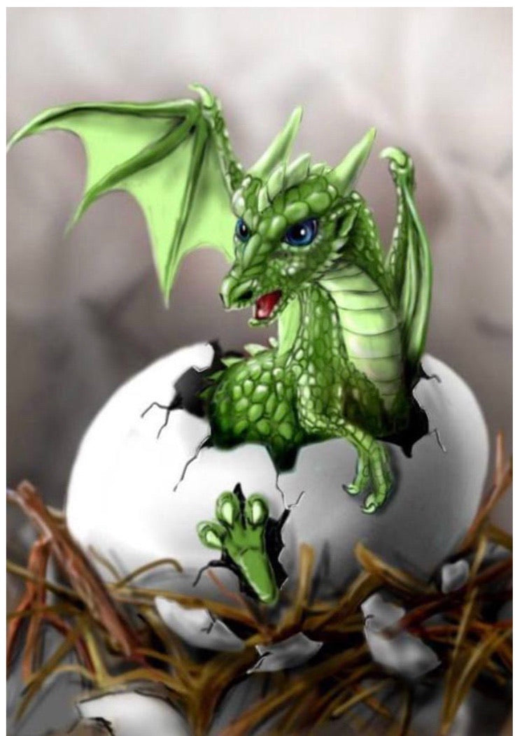 30 x 40 diamond painting full drill - dragon egg FKW1243