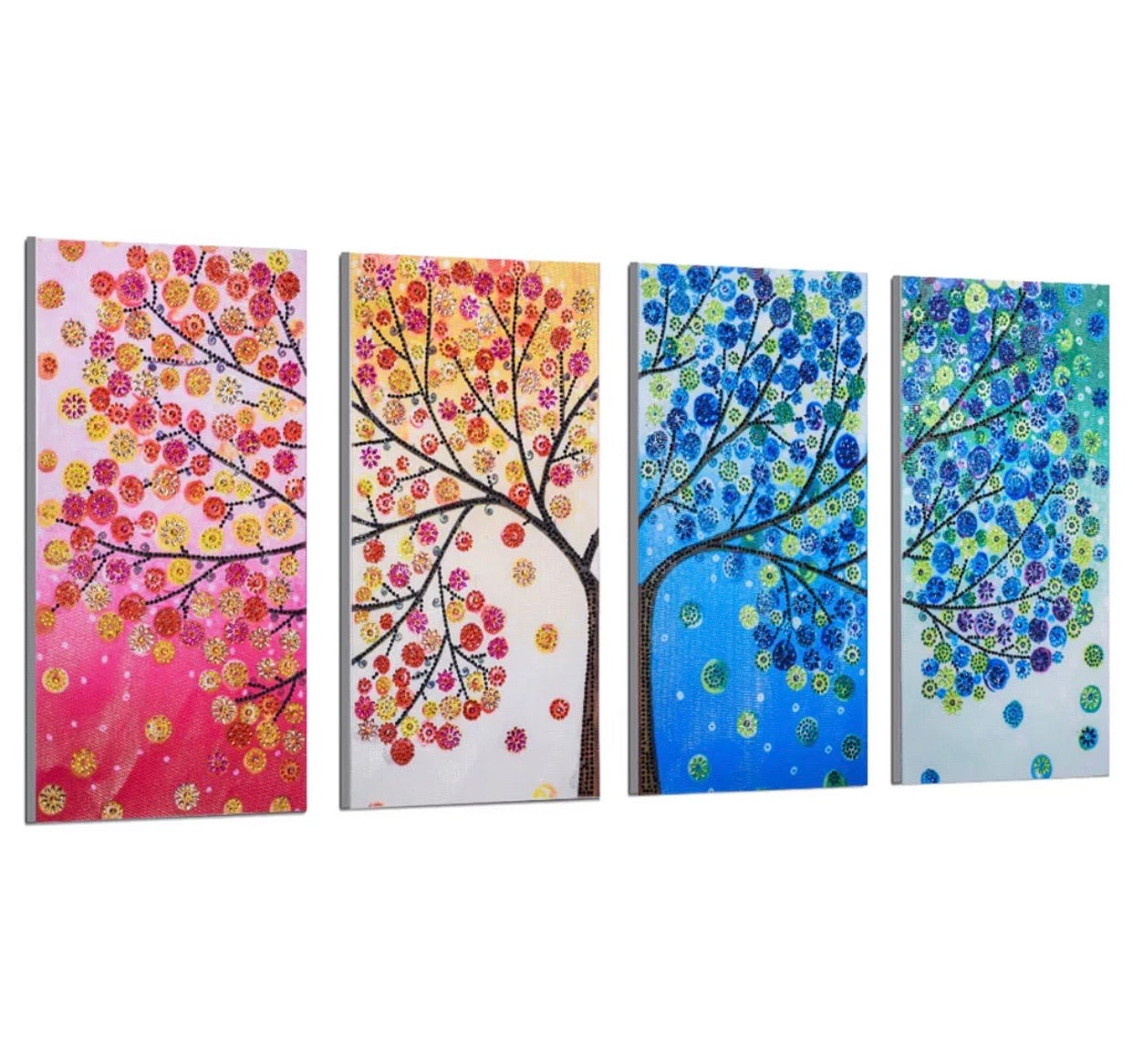 102 x 45 diamond painting (rhinestone) - 4 pces tree DZ141