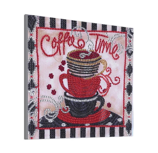 25 x 25 diamond painting (rhinestone) - coffee time H026