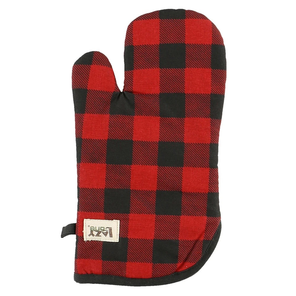 Lazy One Red Plaid Oven Mitt