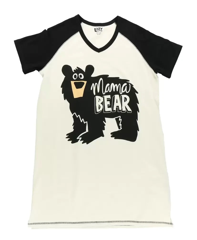 Lazy One Bear Family Mama Bear night shirt
