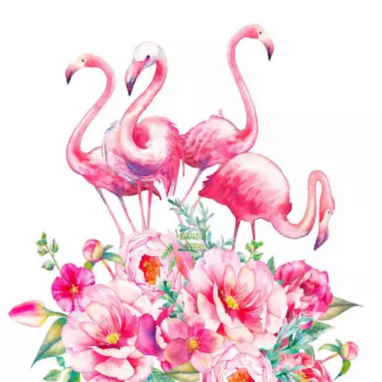 30 x 30 full round drill diamond painting - flamingo - hy841