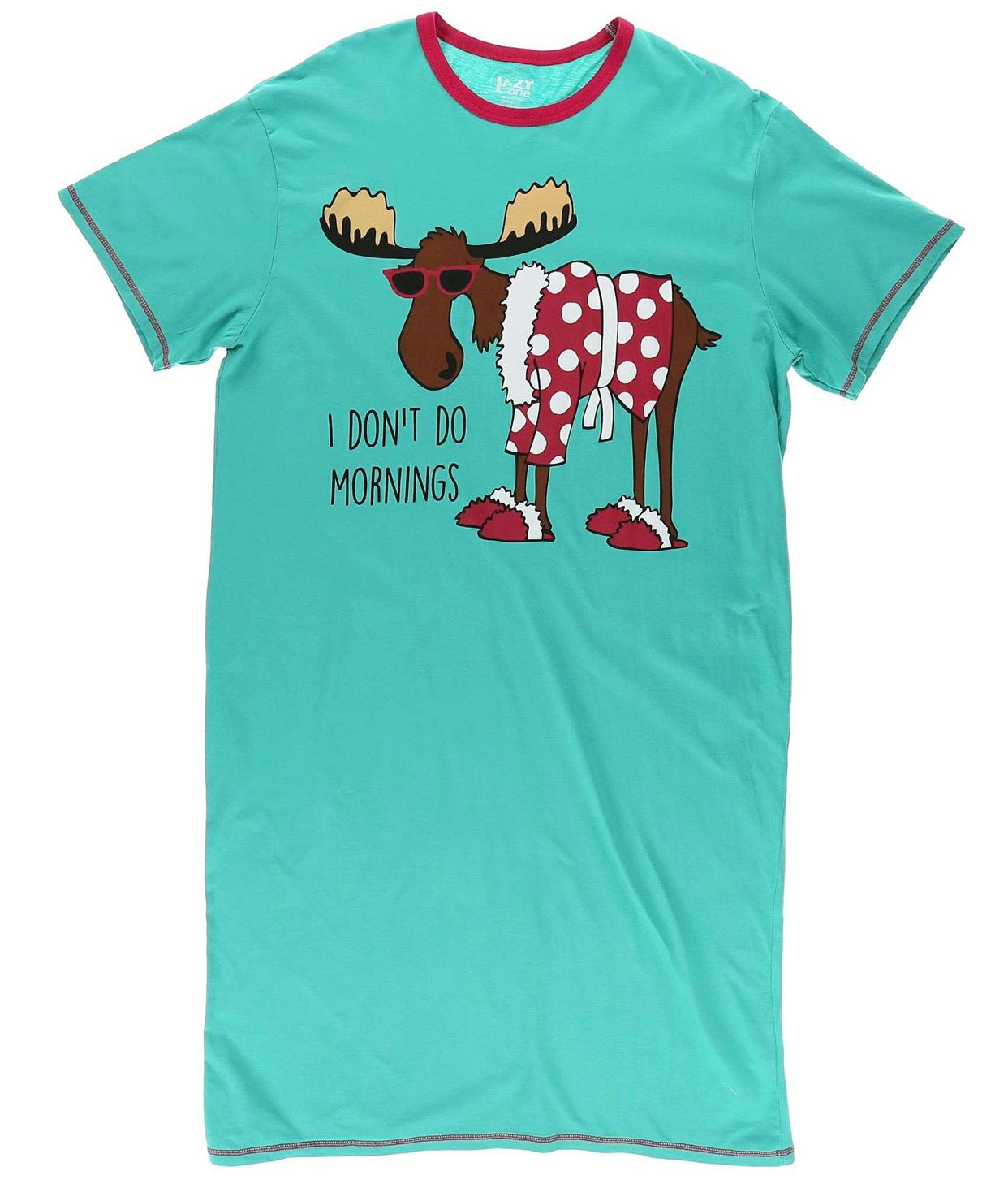 Lazy one i don't do mornings adult pj top
