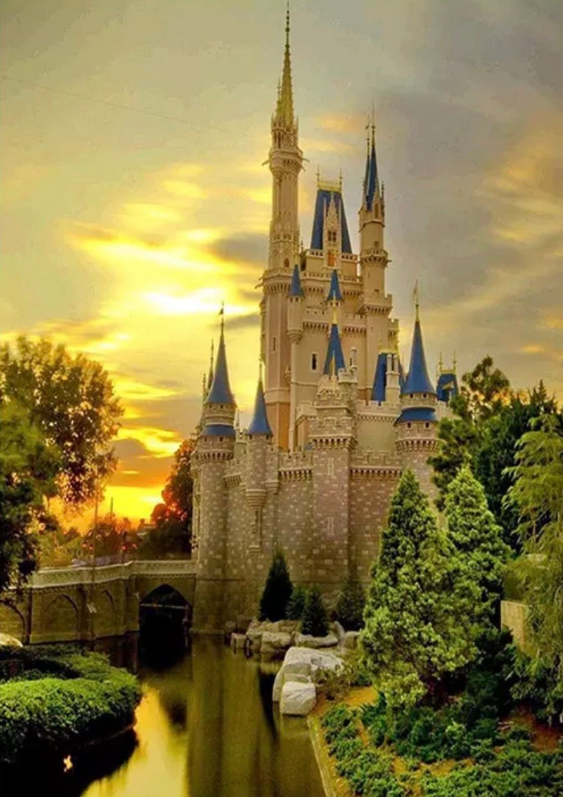 30 x 40 full round drill diamond painting - sunset castle - HY6110