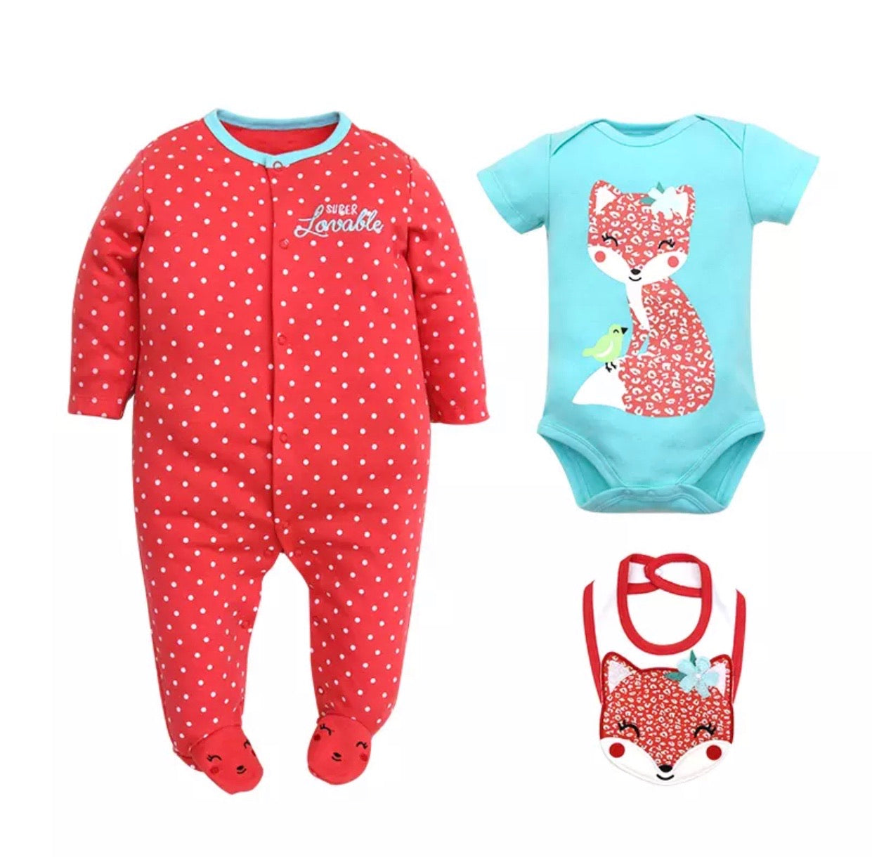 sleeper/creeper/bib set - fox g