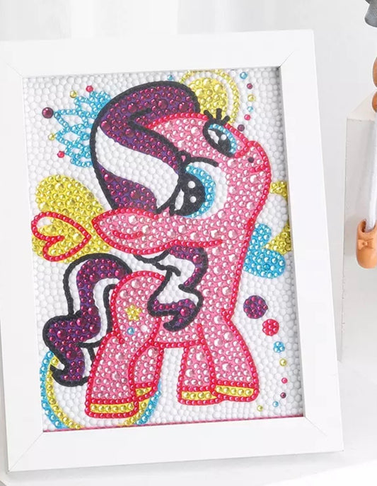 15 x 15 diamond painting (rhinestone) partial drill - pink horse