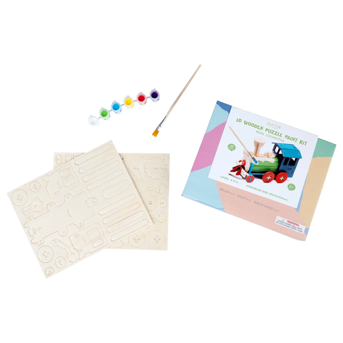 DIY 3D Puzzle with Paint Kit: Locomotive