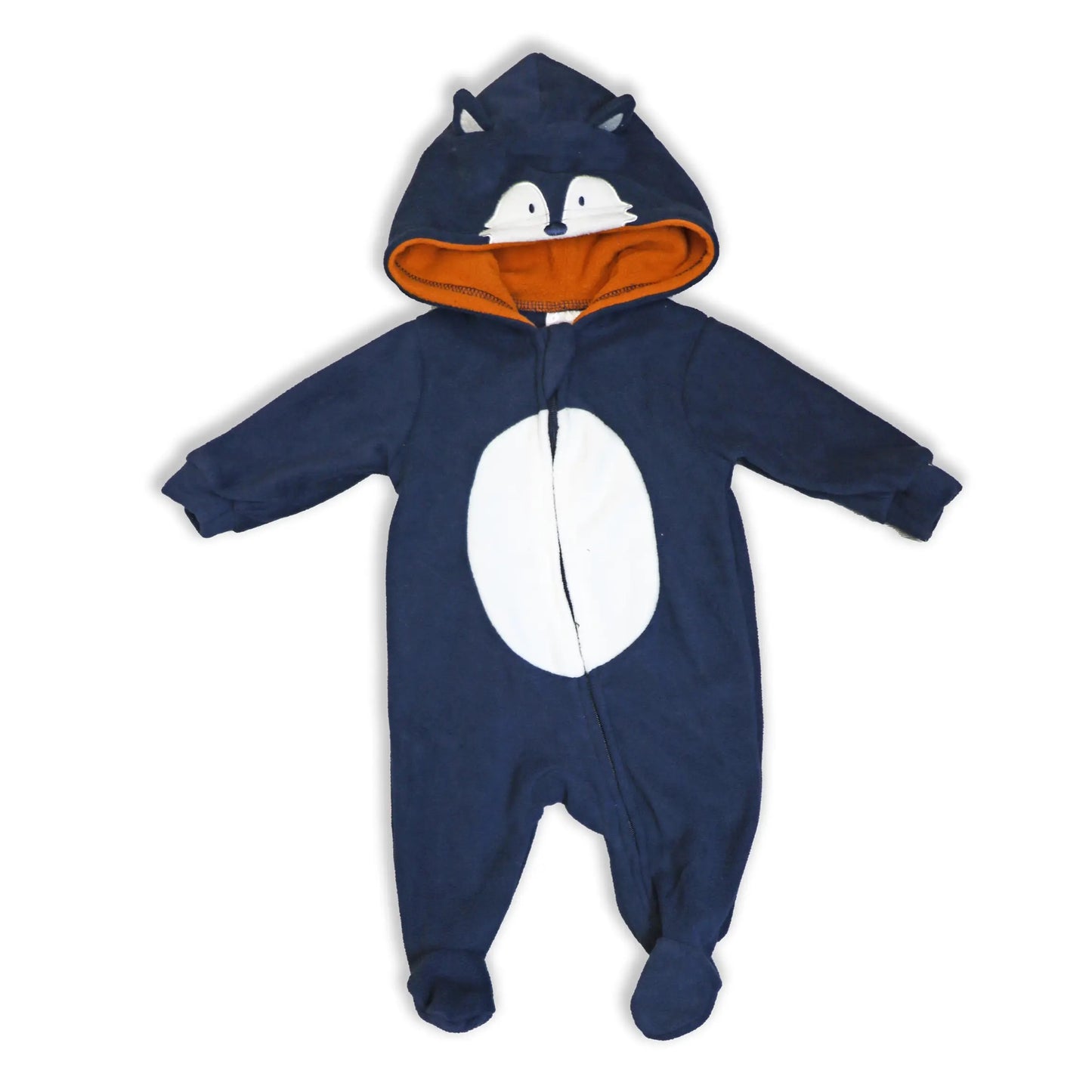 Boy’s Polar Fleece Hooded Footie- Fox