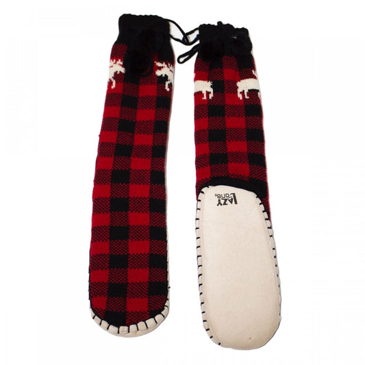 Lazy one mukluk red plaid moose