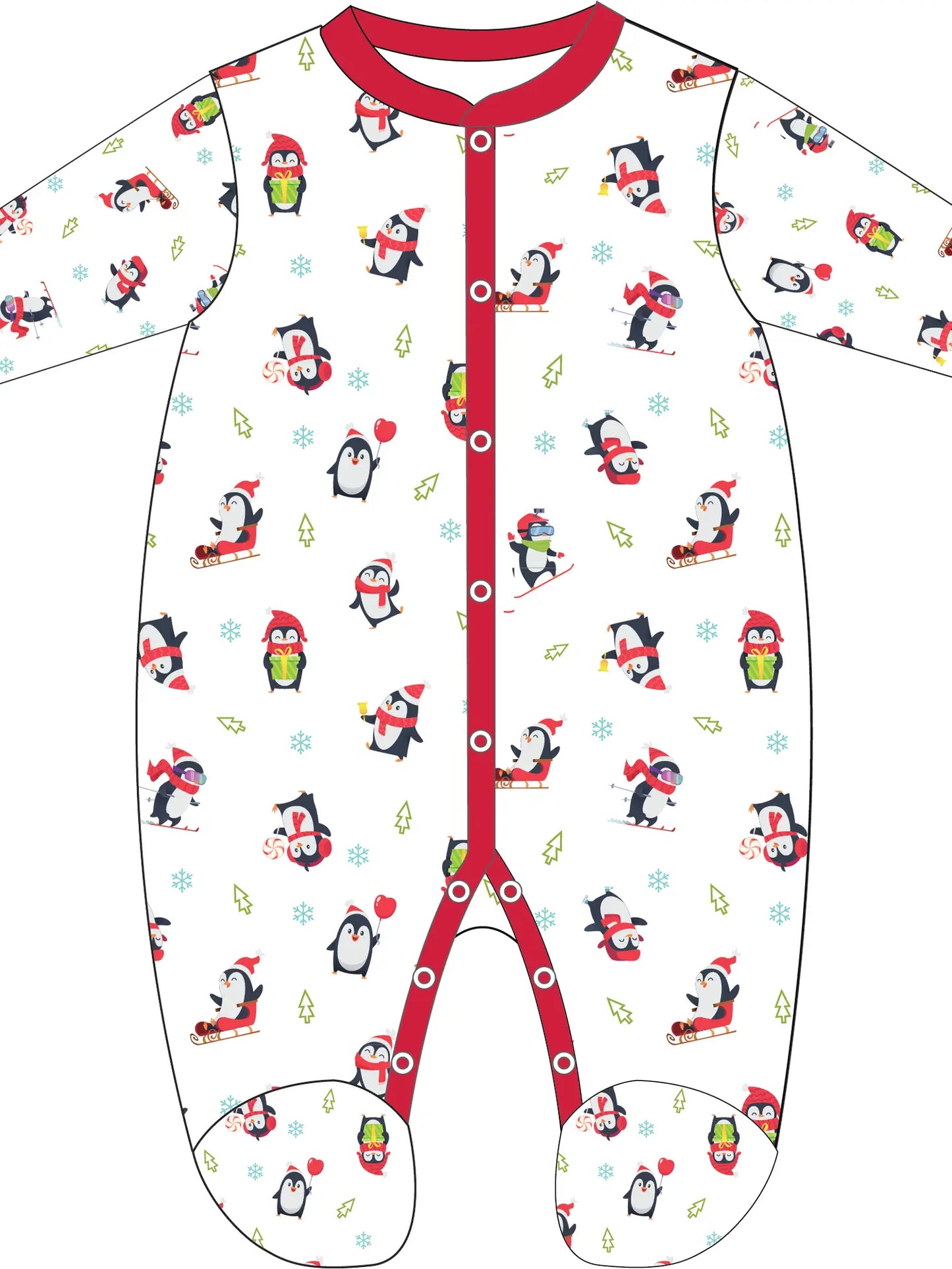 Holiday All Over Print Sleeper: Penguin