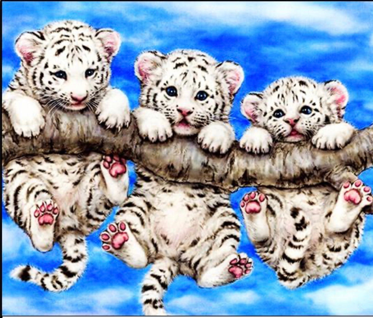 diamond painting full drill diamond - baby leopards HY5803