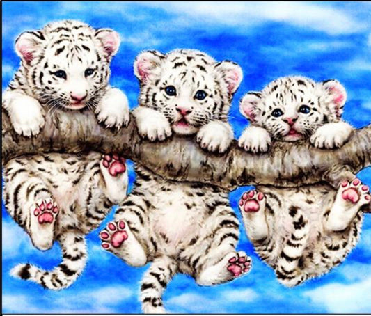 diamond painting full drill diamond - baby leopards HY5803