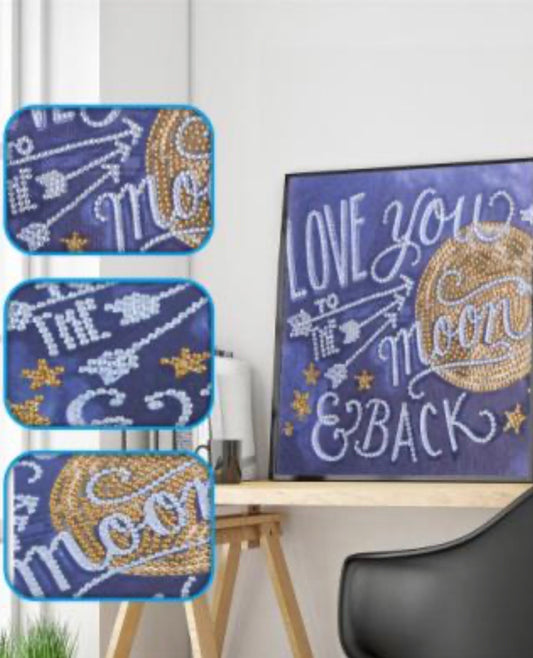 25 x 25 rhinestone drill diamond painting - moon H033