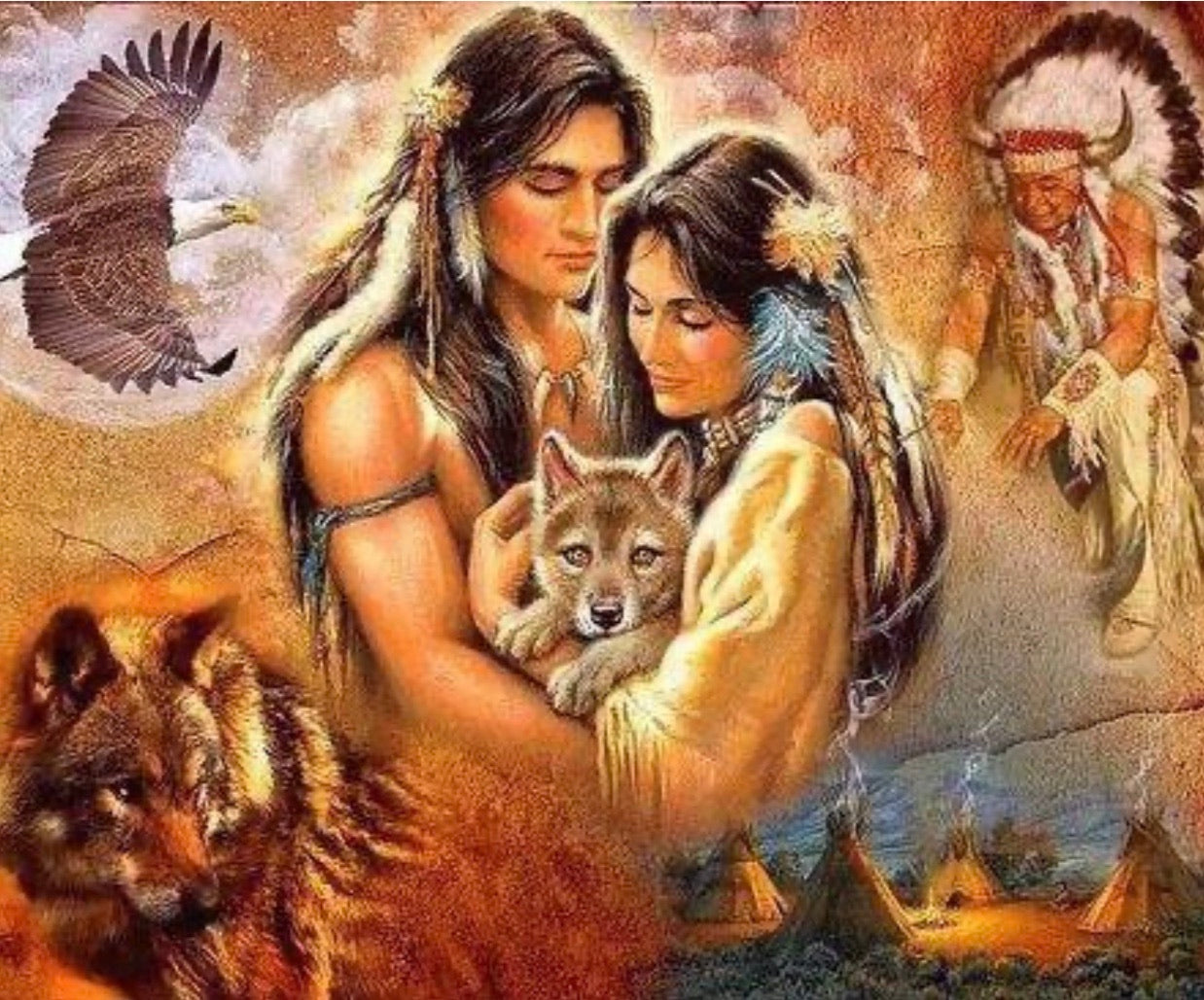 30 x 40 diamond painting full drill - indigenous HY687