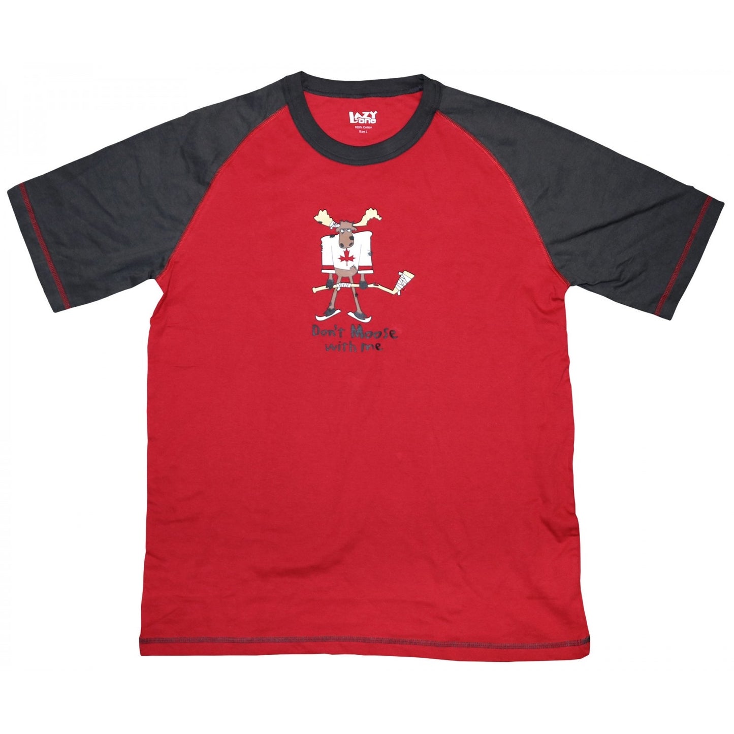 Lazy one - moose hockey adult s/s unisex pj top