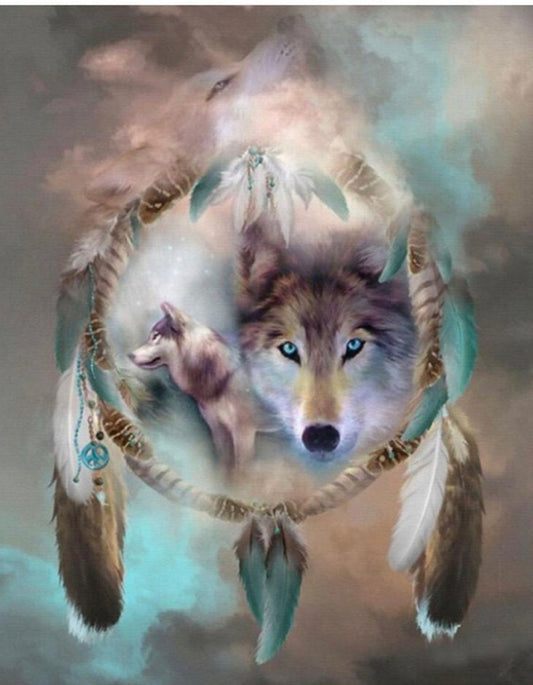 40 x 40 full square drill diamond painting TLS-6914 - dream wolf