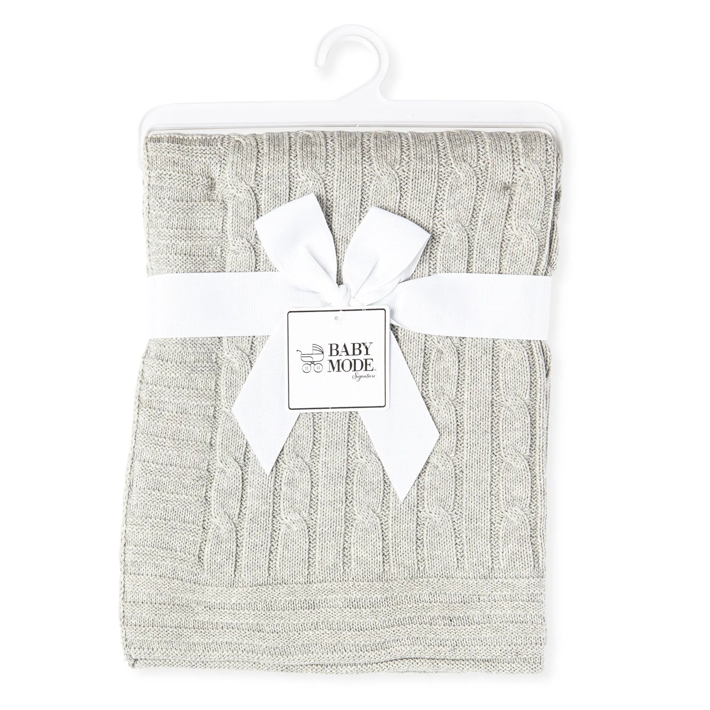 Grey Cable Knit Blanket