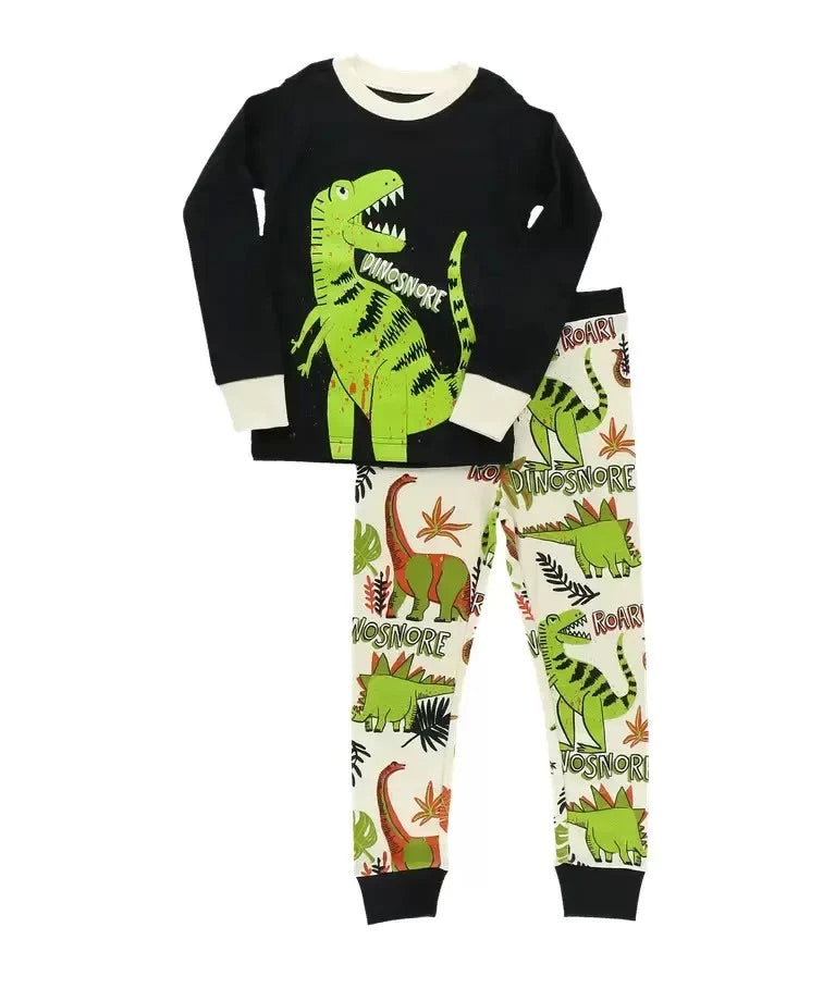 Lazy One Dinosnore kids pj set