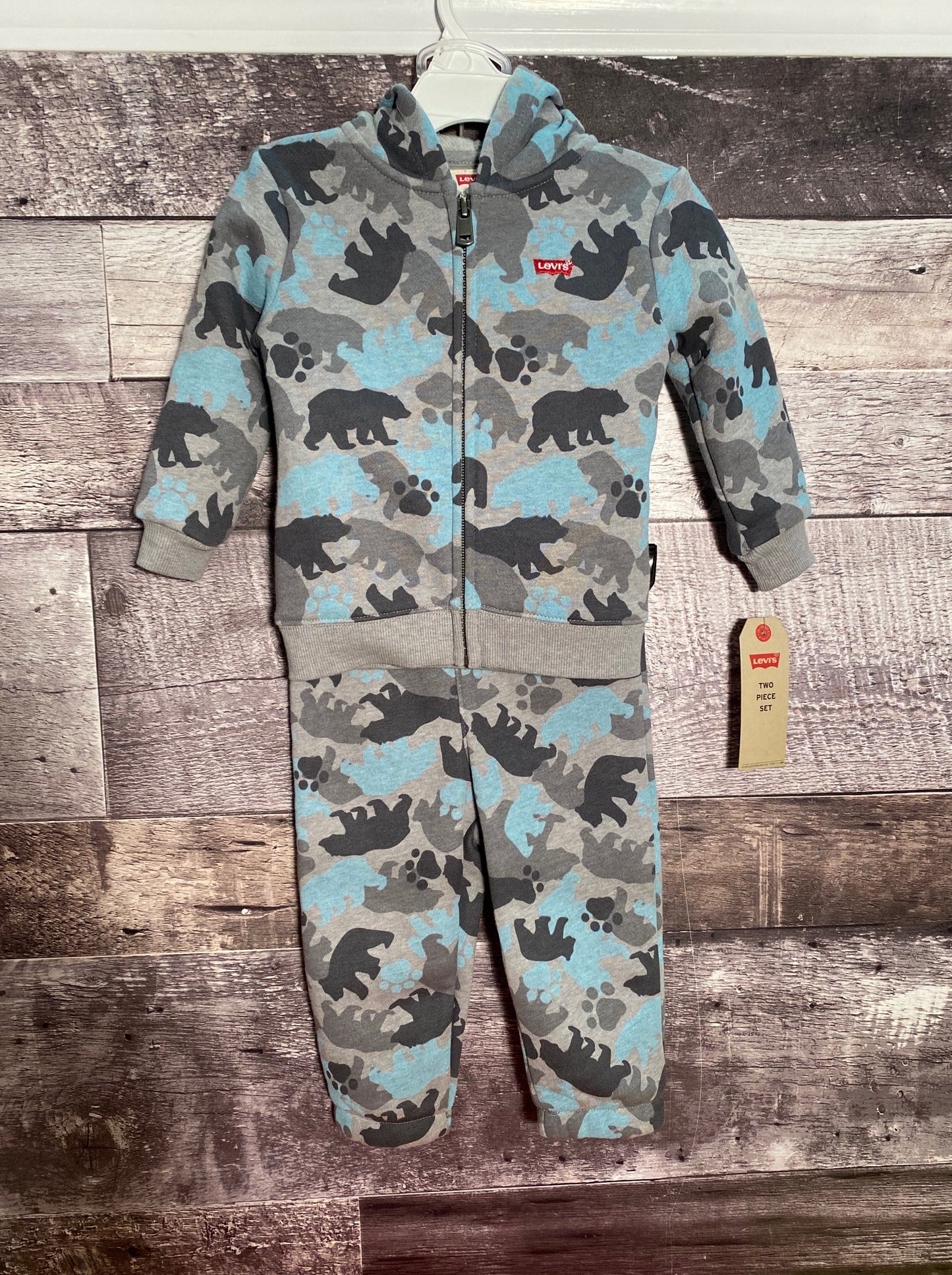 levis grey zip hoodie set