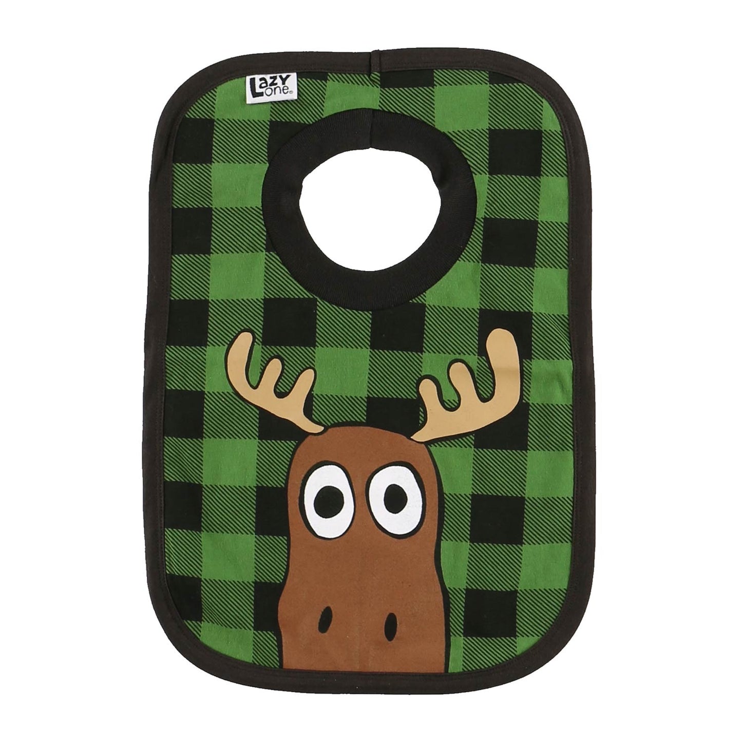 Lazy one bib green moose plaid