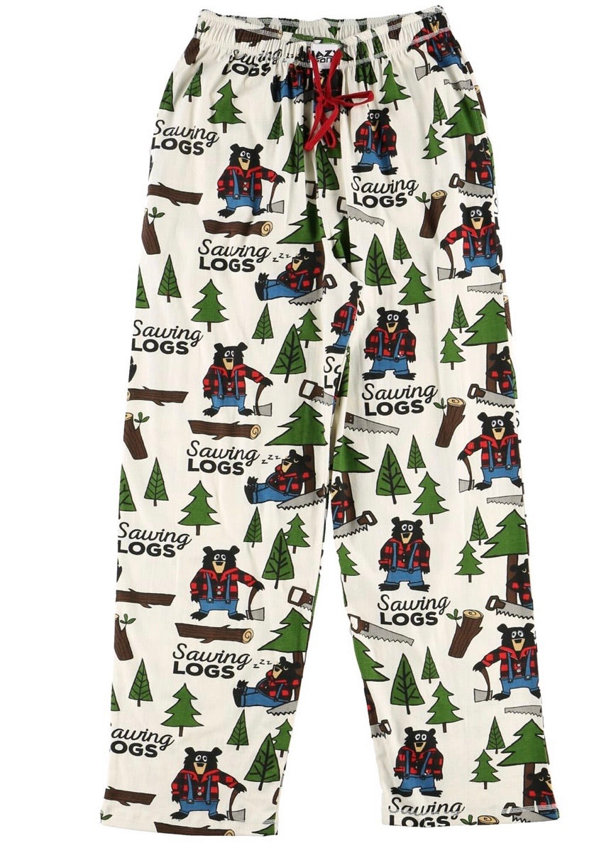 lazy one - sawing logs unisex pj pants