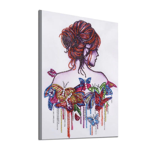 30 x 40 diamond painting (rhinestone) - butterfly lady DZ102