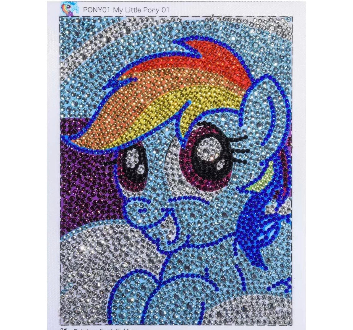 15 x 20 diamond painting (rhinestone) - blue pony AT016