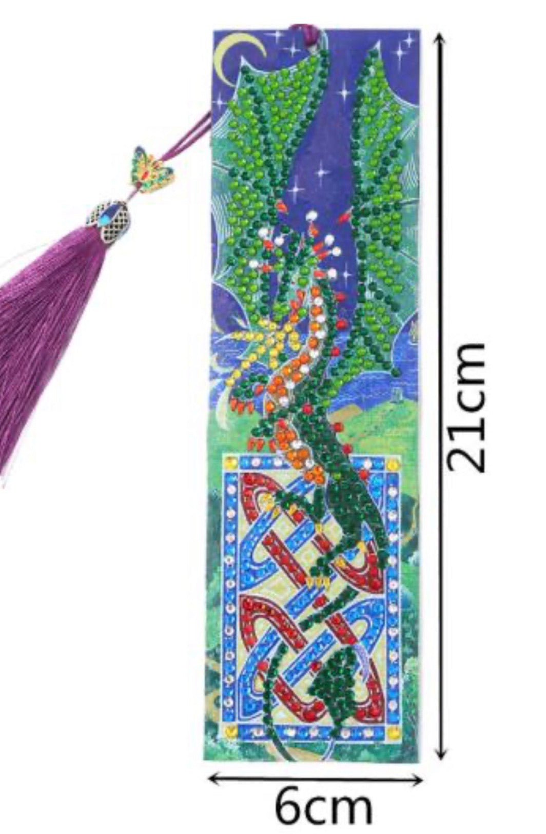 diamond painting bookmark - dragon AA123DIY