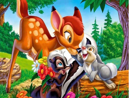 40 x 30 full round diamond painting - cartoon deer FKW1137