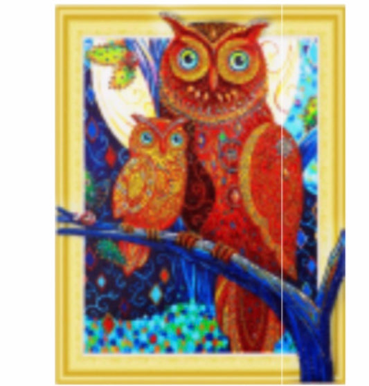 40 x 50 diamond painting (rhinestone) partial drill owl on a branch
